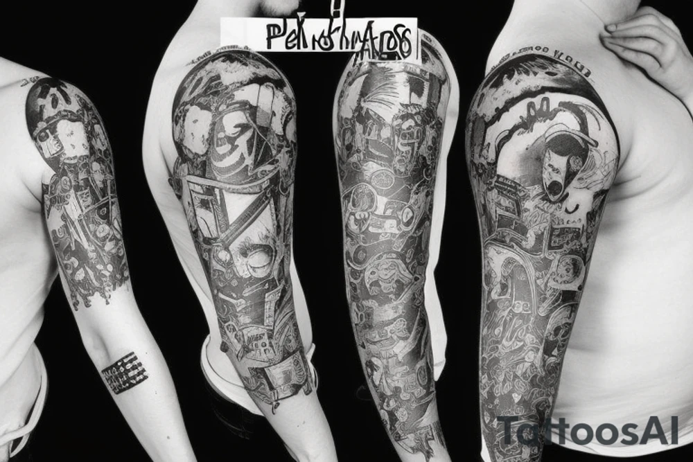 Punk music sleeve tattoo idea