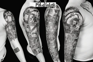 Punk music sleeve tattoo idea