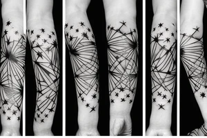 stars with barbwire sleeve tattoo idea