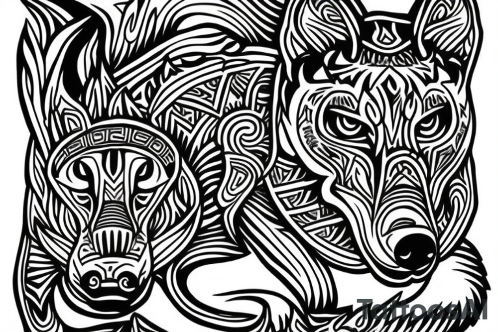 Wolf made out of hops tattoo idea