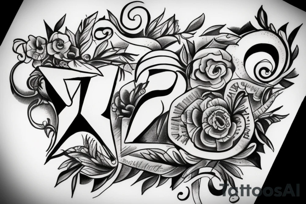 The letters M I A tattoo idea