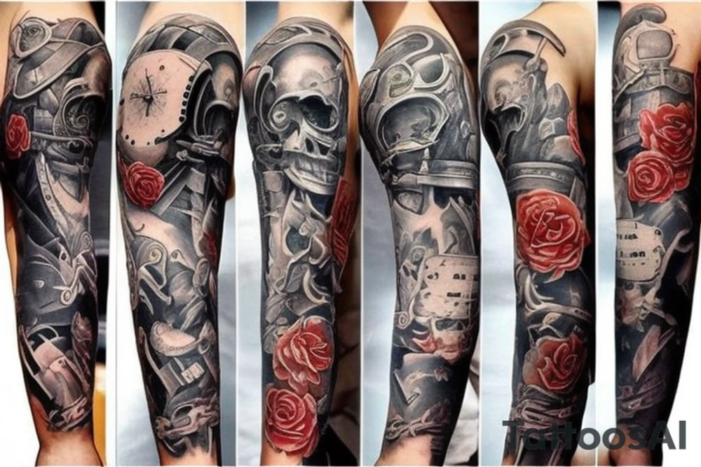 Gaming sleeve lots of different aspects from different games tattoo idea