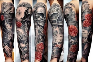 Gaming sleeve lots of different aspects from different games tattoo idea