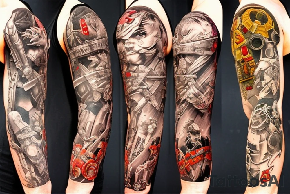Video game sleeve lots of different aspects from different video games tattoo idea