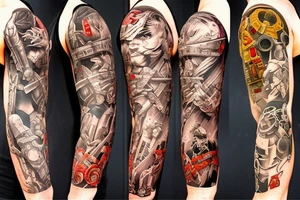Video game sleeve lots of different aspects from different video games tattoo idea