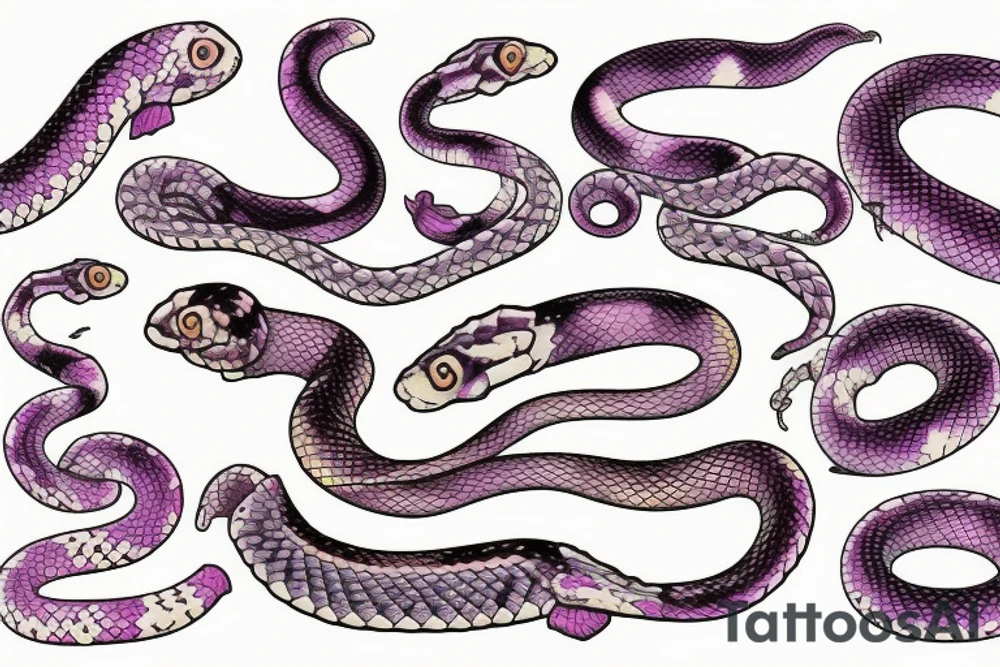 Cute lilac corn snake tattoo idea