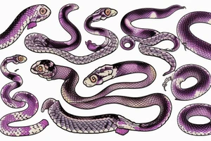 Cute lilac corn snake tattoo idea