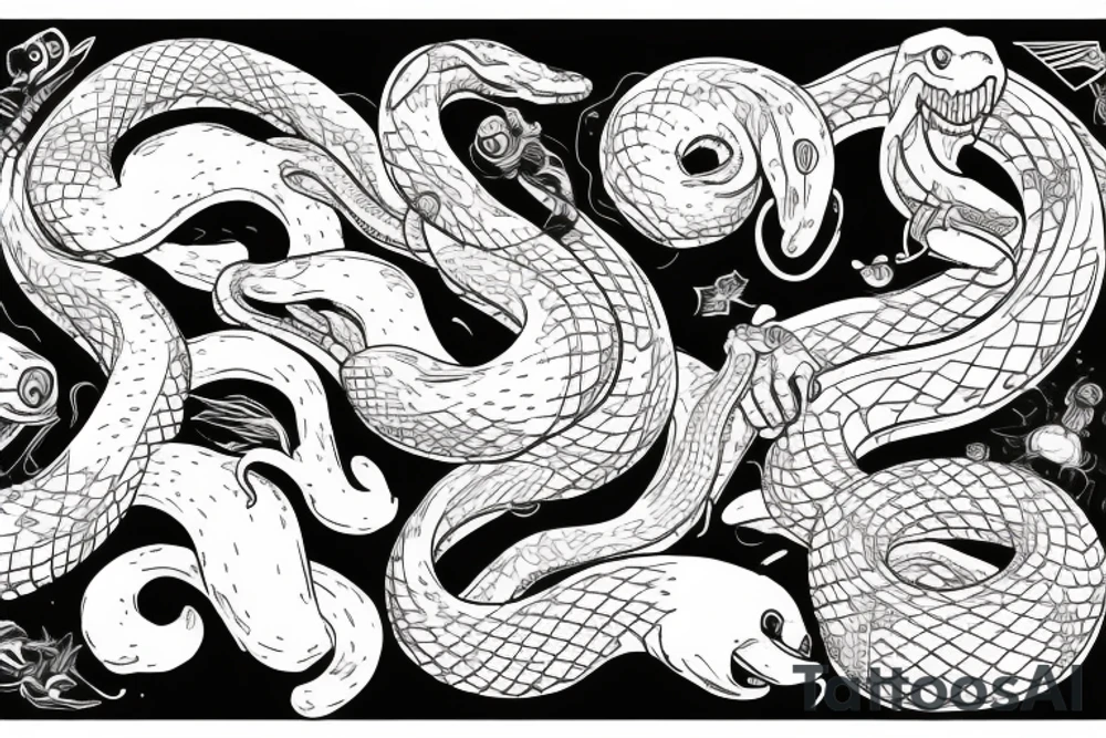 the snake eats itself tattoo idea