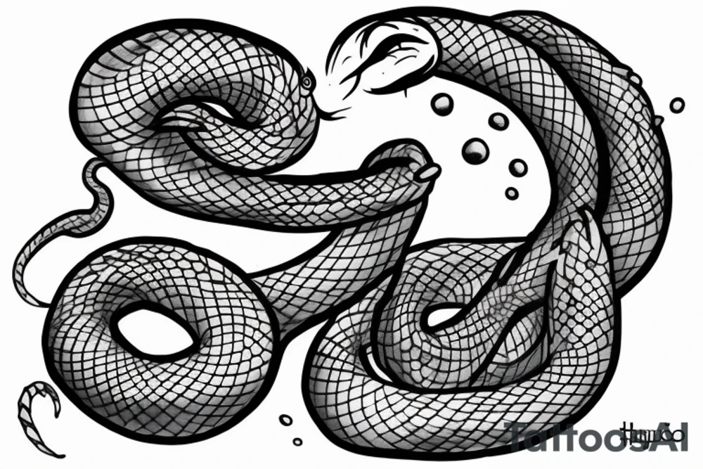 a strange relative laughs at a snake wrapped around a sword tattoo idea