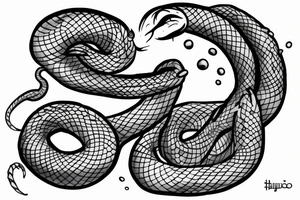 a strange relative laughs at a snake wrapped around a sword tattoo idea