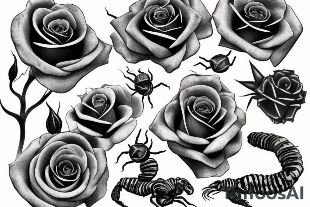 Rose and scorpion tattoo idea