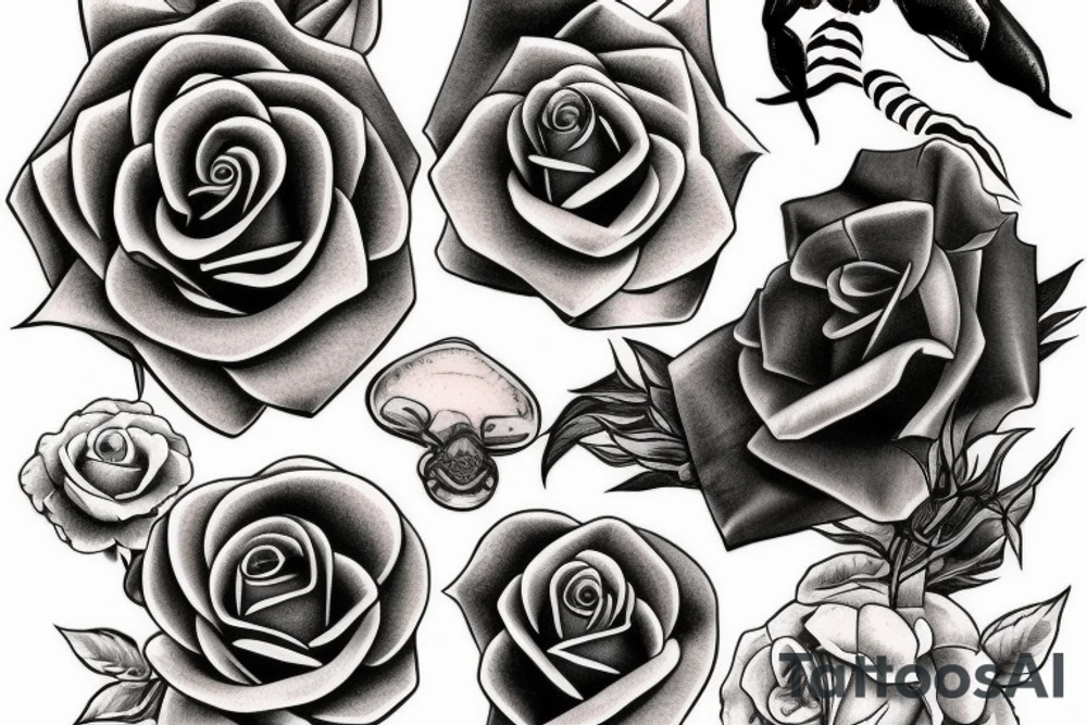 Rose and scorpion tattoo idea