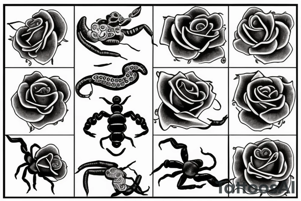Rose and scorpion tattoo idea