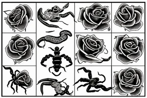 Rose and scorpion tattoo idea