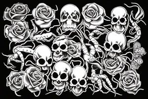 Rose and scorpion skull tattoo idea