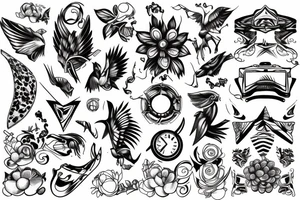 plane, contour tattoo idea