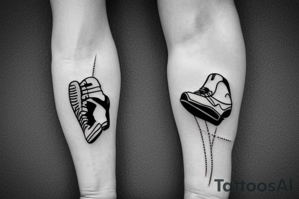 Football Player in one line tattoo idea