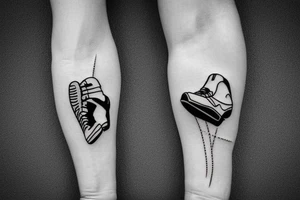 Football Player in one line tattoo idea