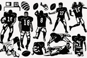 Football Player in one line tattoo idea