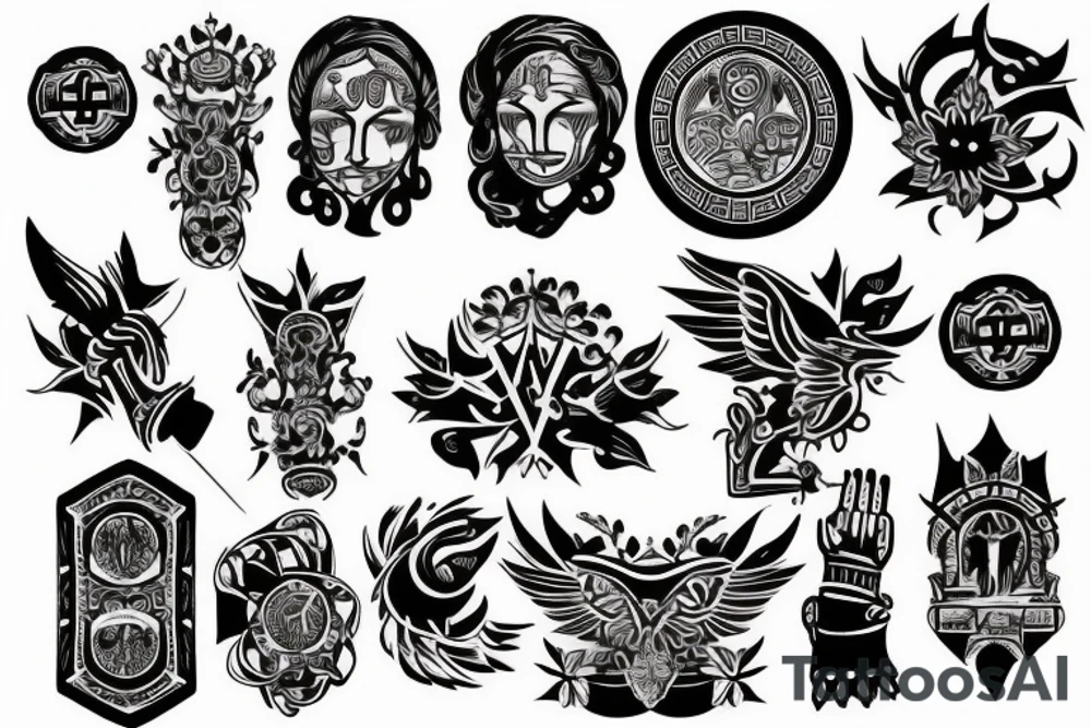 Arm tattoo wich represents justice and freedom with a greek mitical style tattoo idea Arm tattoo wich represents justice and freedom with a greek mitical style tattoo idea