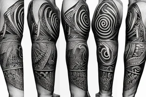 Arm tattoo wich represents justice and freedom with a greek mitical style tattoo idea