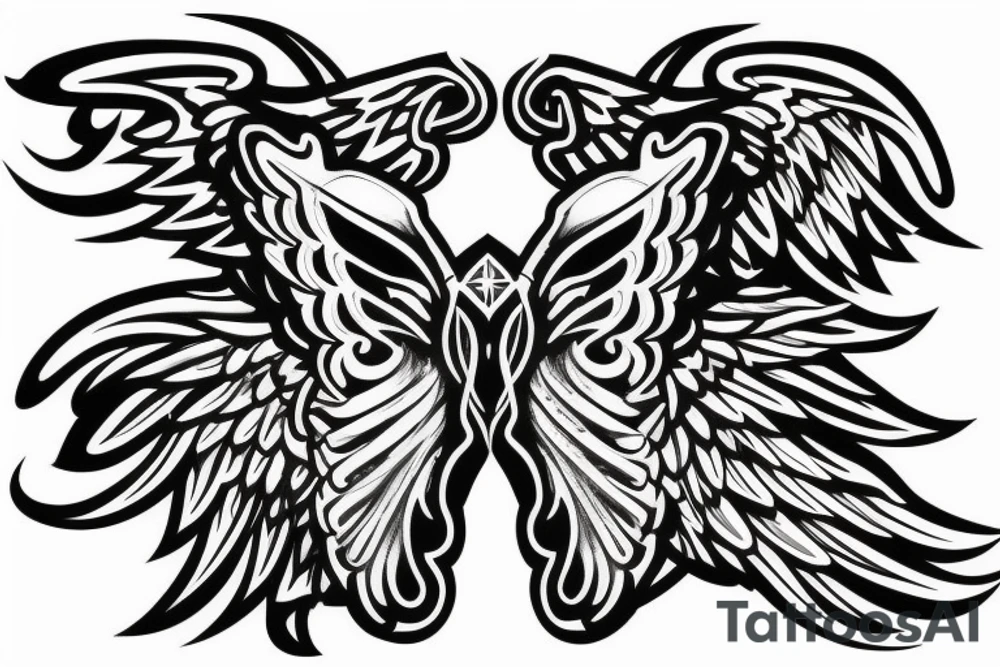 michael jordan with wings and jordan 1 shoes tattoo idea