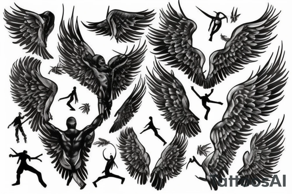 michael jordan with wings tattoo idea