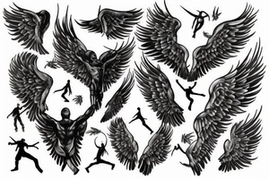 michael jordan with wings tattoo idea