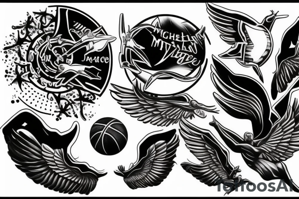 michael jordan with wings tattoo idea