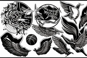 michael jordan with wings tattoo idea