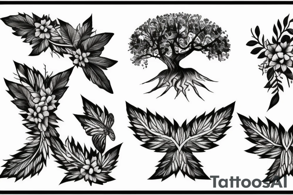 Spine with nature tattoo idea
