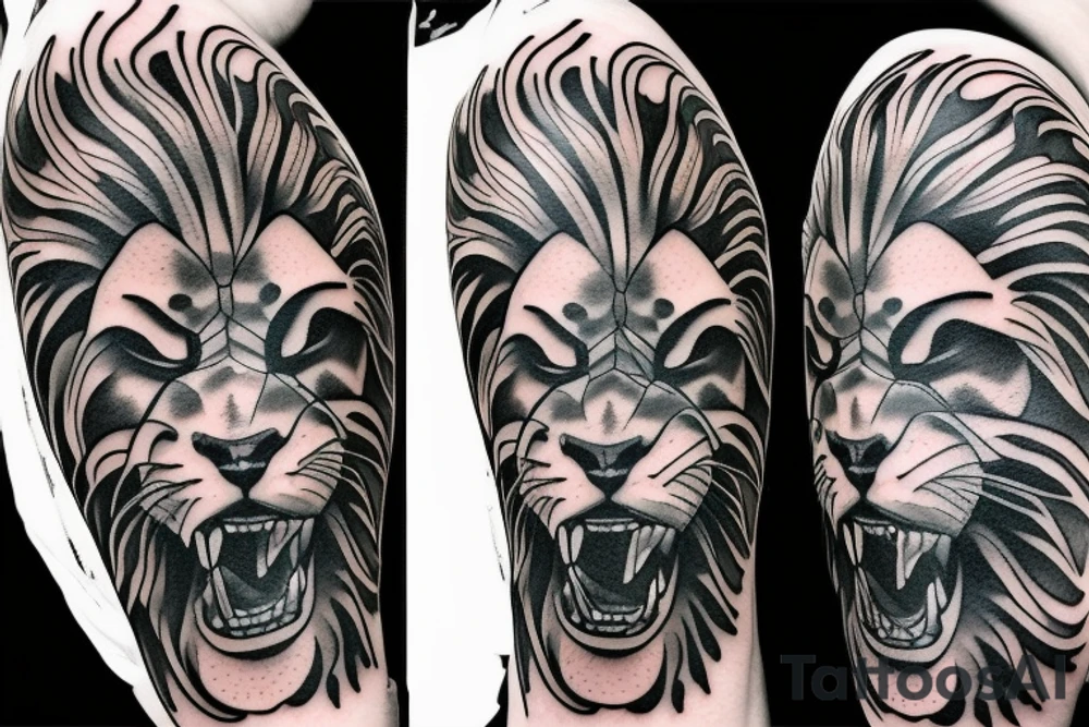 Fierce lion tattoo idea