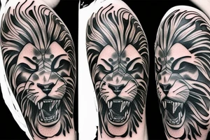 Fierce lion tattoo idea