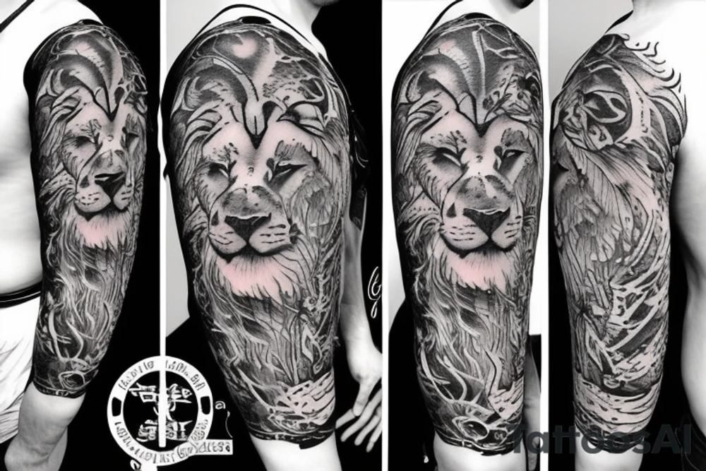 Fierce lion tattoo idea