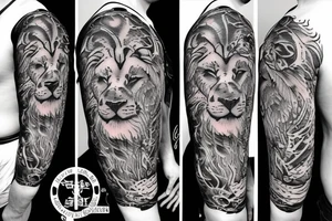Fierce lion tattoo idea
