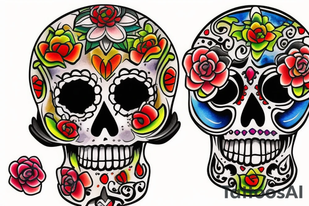 Day of Dead skull tattoo tattoo idea