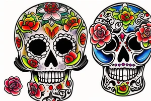 Day of Dead skull tattoo tattoo idea