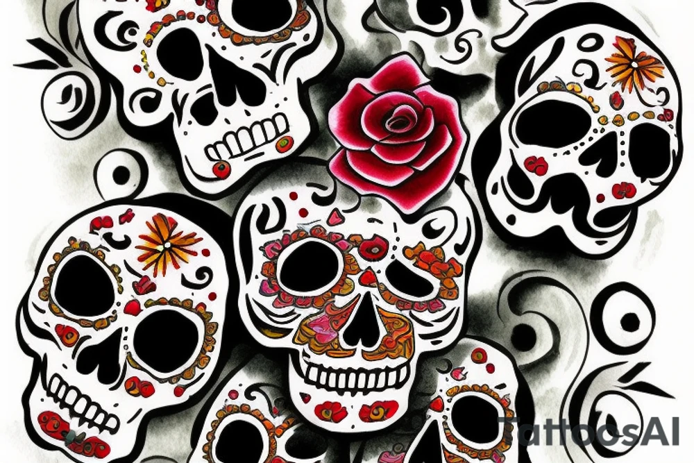 Day of Dead skull tattoo tattoo idea