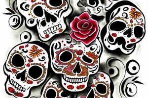 Day of Dead skull tattoo tattoo idea