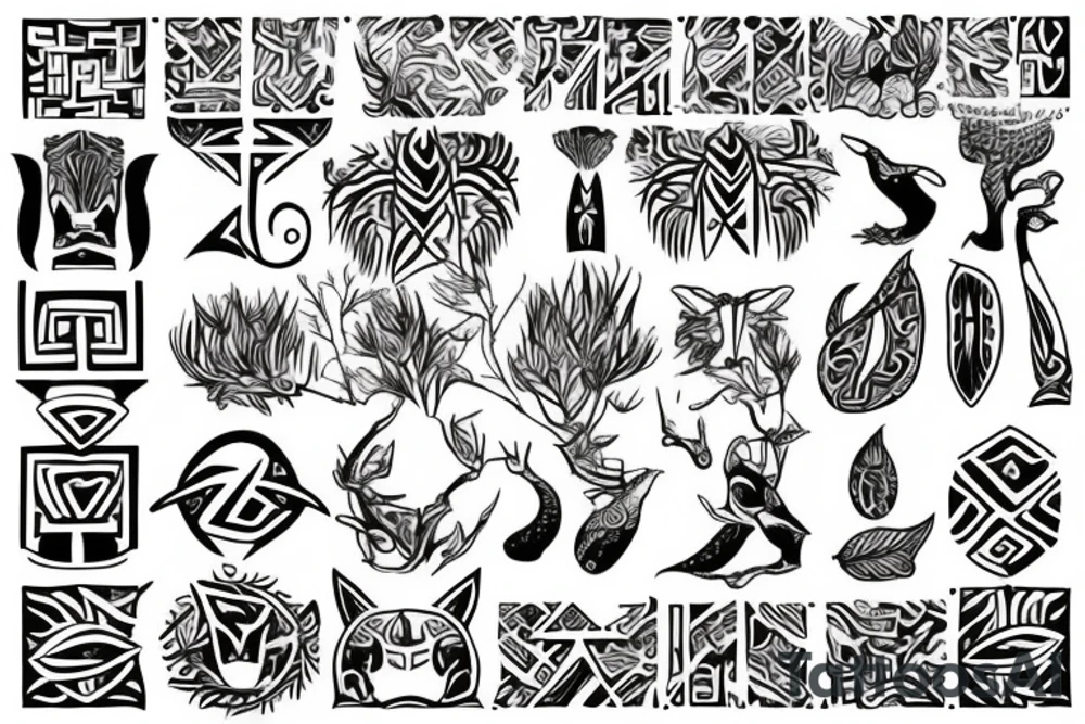 Vegan symbols tattoo idea