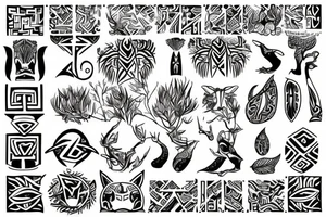 Vegan symbols tattoo idea
