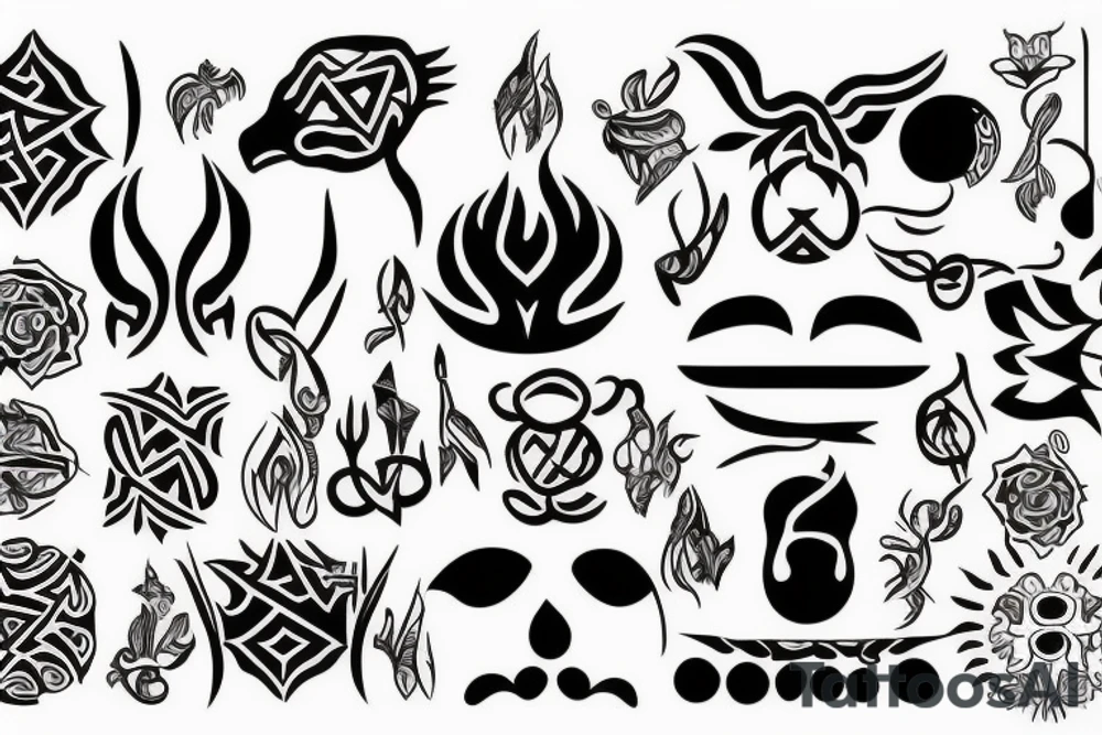 Vegan symbols tattoo idea
