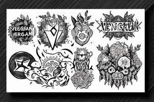 Vegan symbols tattoo idea