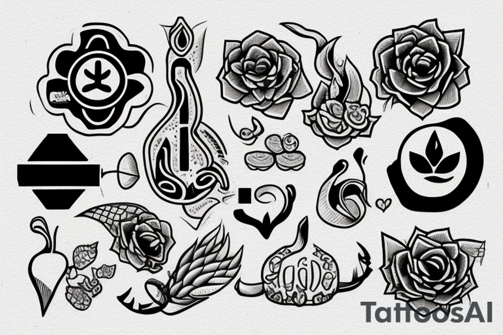 Vegan symbols tattoo idea