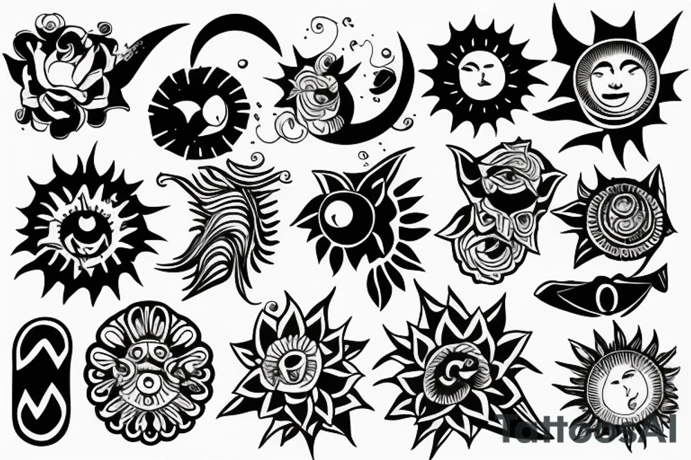Sunlight, sun tattoo idea
