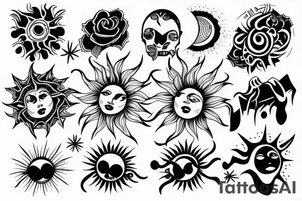 Sunlight, sun tattoo idea