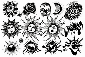 Sunlight, sun tattoo idea