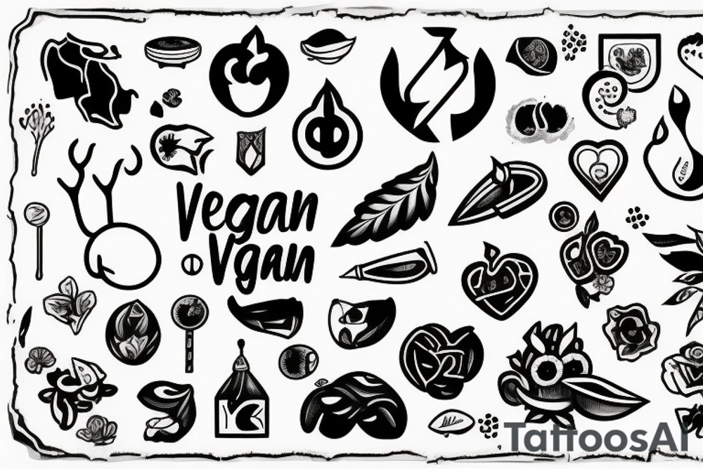 Vegan symbols tattoo idea
