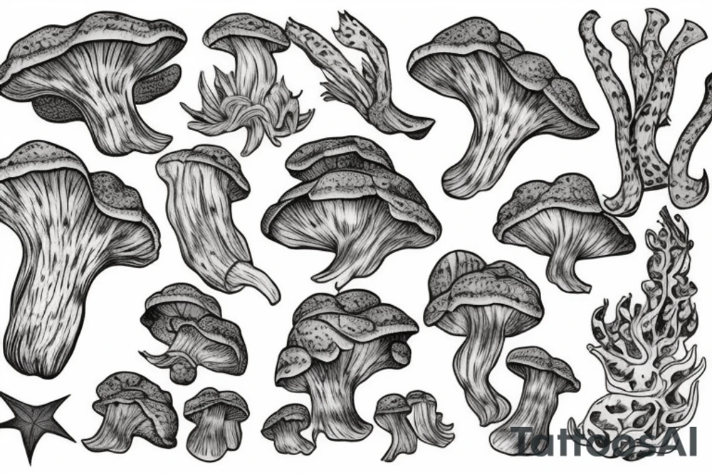 morel mushroom tattoo idea