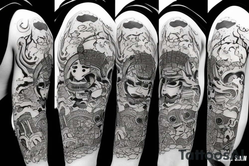 Samurai in the rain tattoo idea